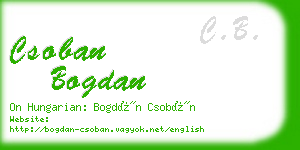 csoban bogdan business card